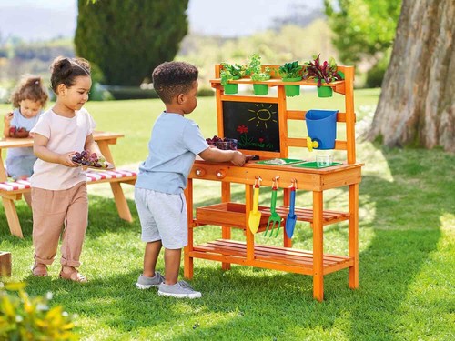Wooden mud kitchen outdoor - kitchen,