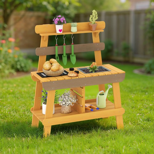 Outdoor mud kitchen - outdoor, toddler