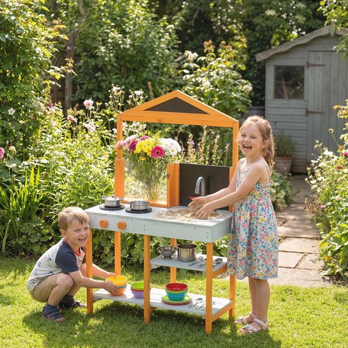Mud kitchen for kids - mud, wooden