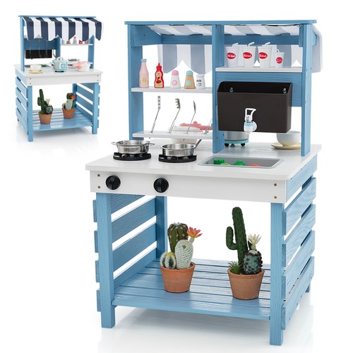 Wooden mud kitchen - 2-in-1,