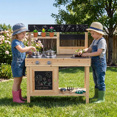 Mud kitchen for kids outdoor - mud,